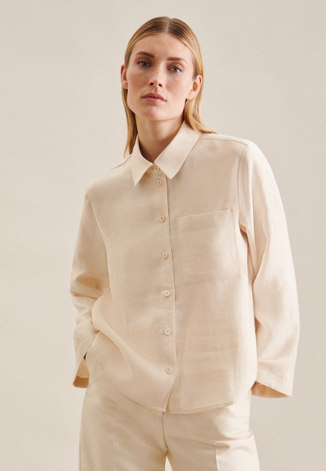 Regular Hemdbluse Uni in Ecru | Seidensticker Onlineshop