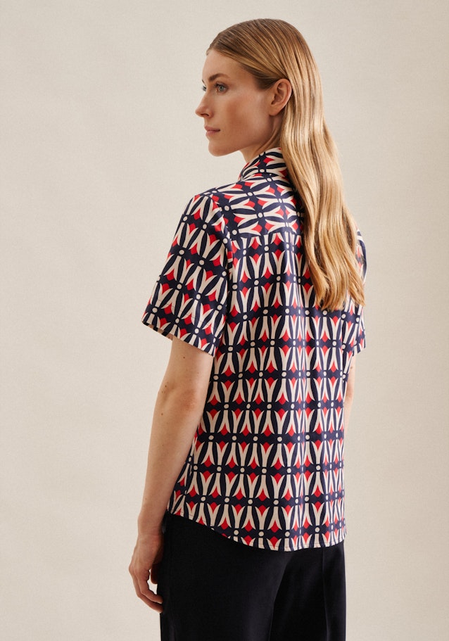 Regular Hemdbluse Geometrische Muster in Dunkelblau | Seidensticker Onlineshop