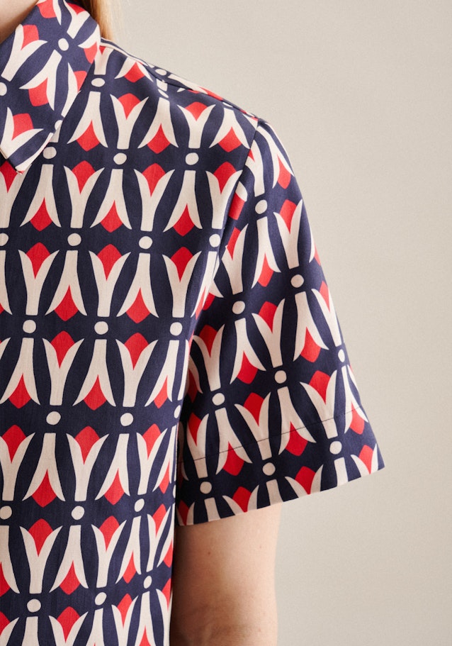 Regular Hemdbluse Geometrische Muster in Dunkelblau | Seidensticker Onlineshop