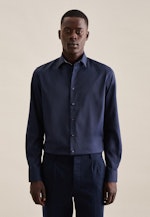 Chemise performance Slim Twill (sergé) Col Kent in Bleu Foncé |  Seidensticker Onlineshop