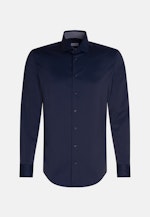 Chemise performance Slim Twill (sergé) Col Kent in Bleu Foncé |  Seidensticker Onlineshop