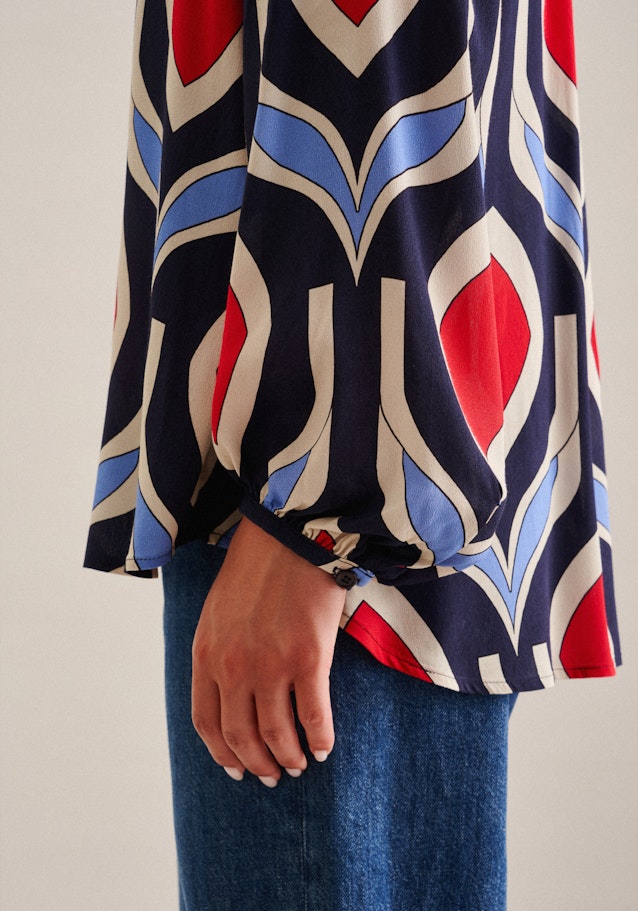 Long sleeve Crepe Tunic in Dark Blue |  Seidensticker Onlineshop
