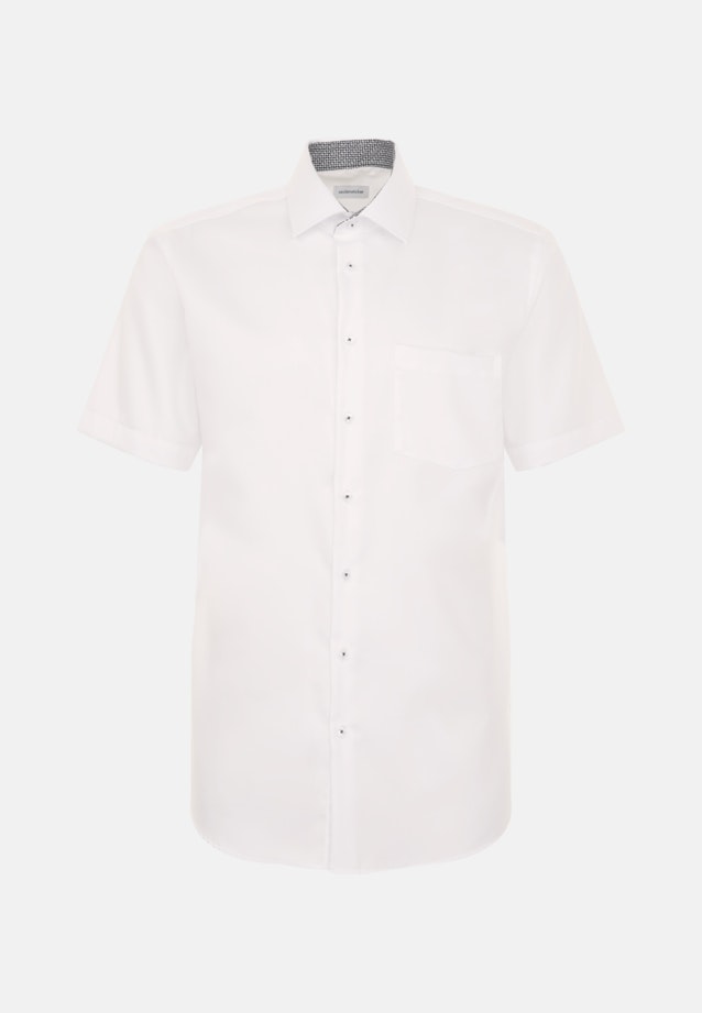 Bügelfreies Twill Kurzarm Business Hemd in Regular mit Kentkragen in Weiß |  Seidensticker Onlineshop