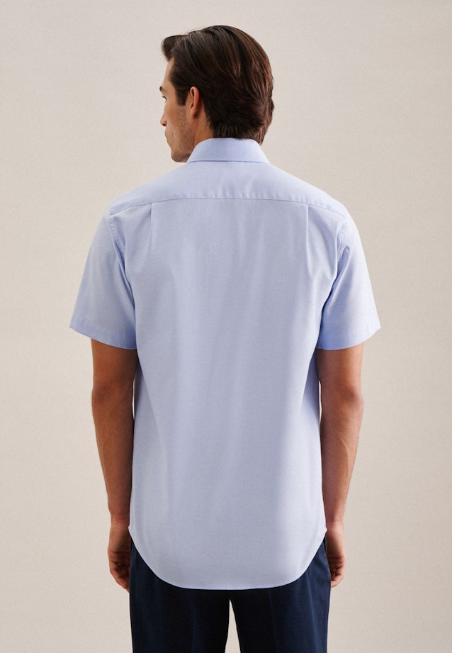 Non-iron Twill korte arm Business overhemd in Regular with Kentkraag in Lichtblauw |  Seidensticker Onlineshop