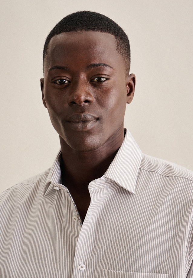 Regular Business Hemd Streifen in Braun |  Seidensticker Onlineshop