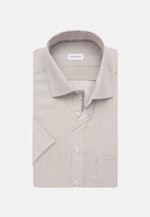 Non-iron Twill Short sleeve Business Shirt in Regular with Kent-Collar in Brown |  Seidensticker Onlineshop