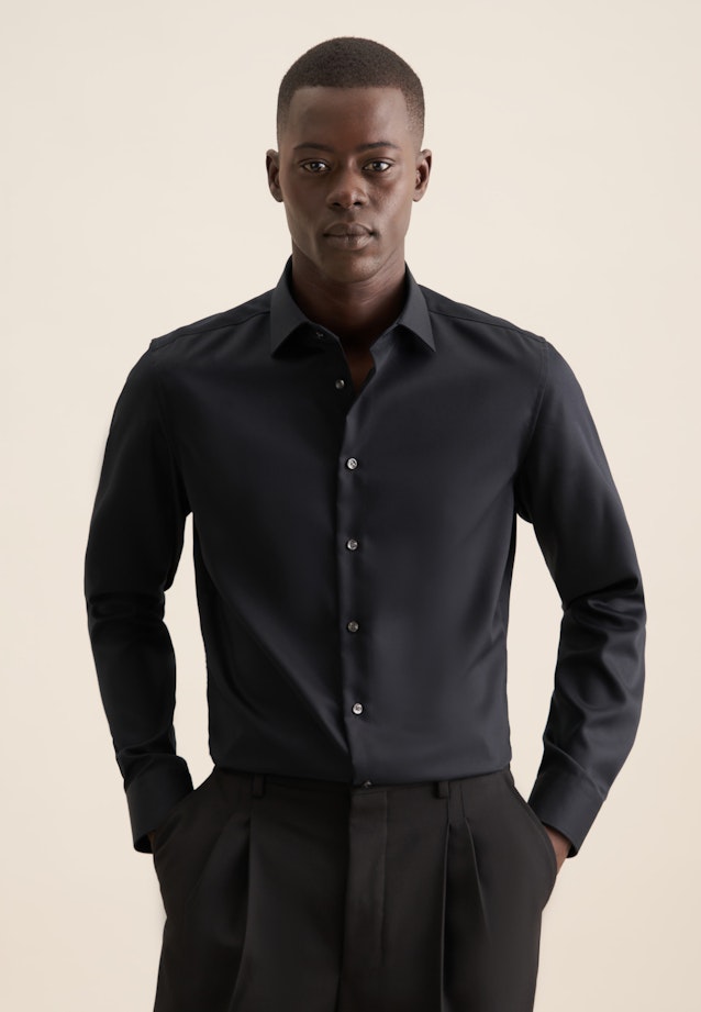 Slim Business Hemd Uni in Schwarz |  Seidensticker Onlineshop