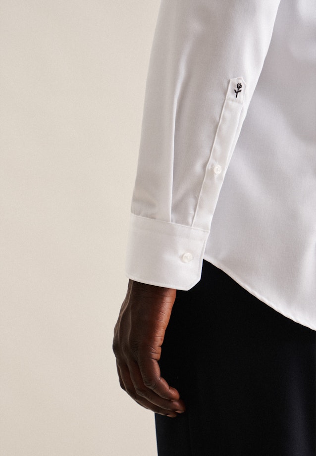 Non-iron Twill Business shirt in Slim with Kent-Collar in White |  Seidensticker Onlineshop