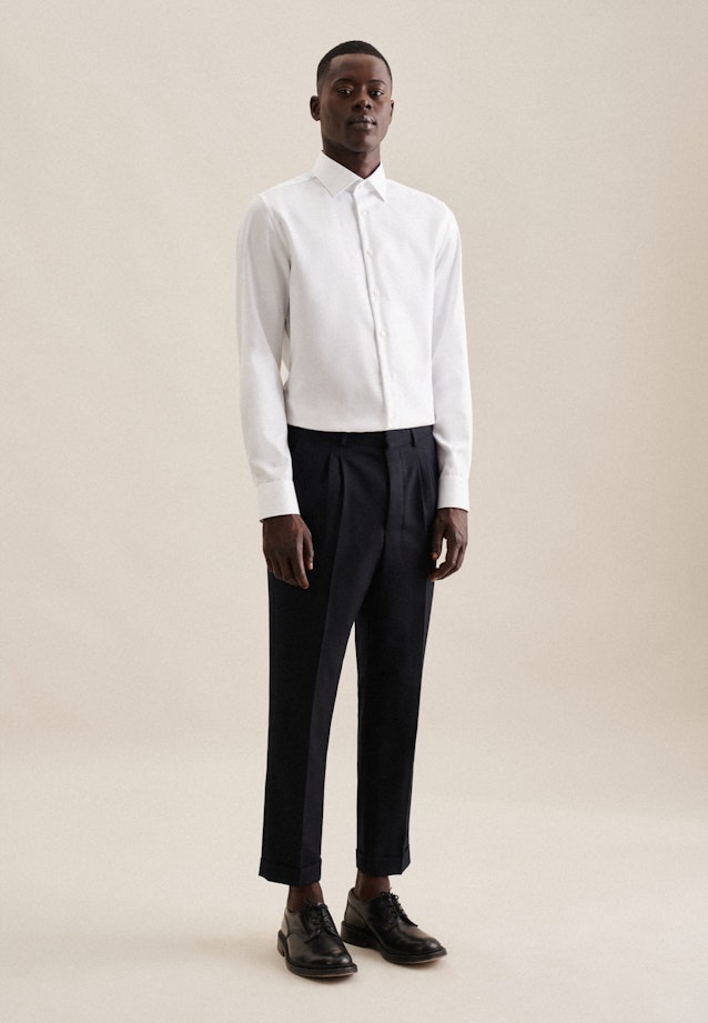 Non-iron Twill Business shirt in Slim with Kent-Collar in White |  Seidensticker Onlineshop