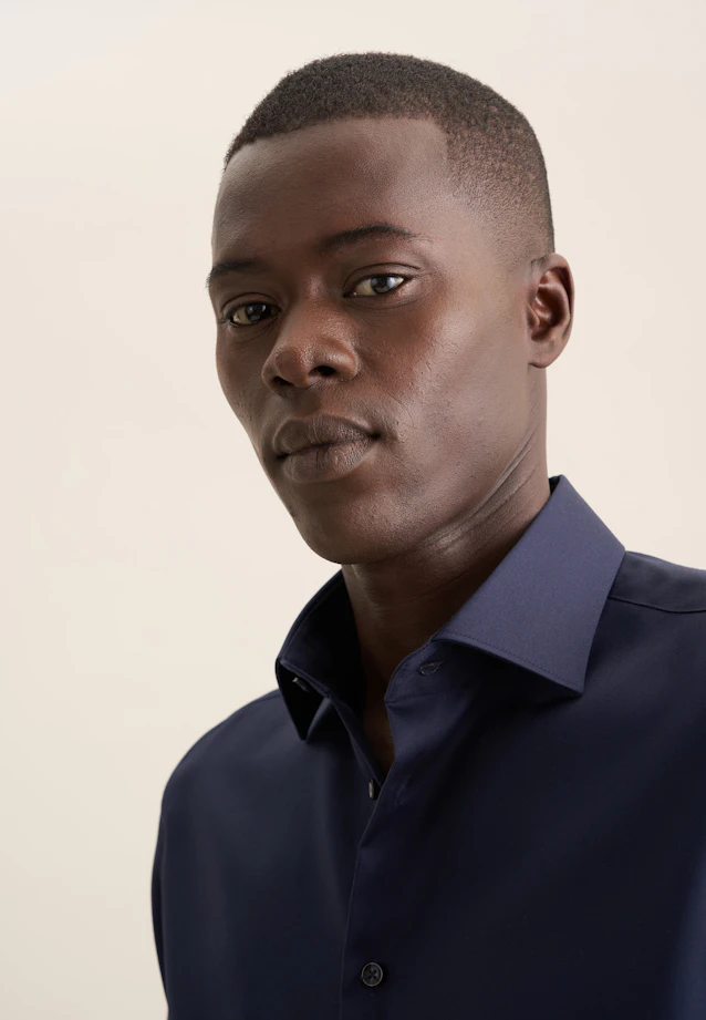 Slim Business shirt Uni in Dunkelblau |  Seidensticker Onlineshop