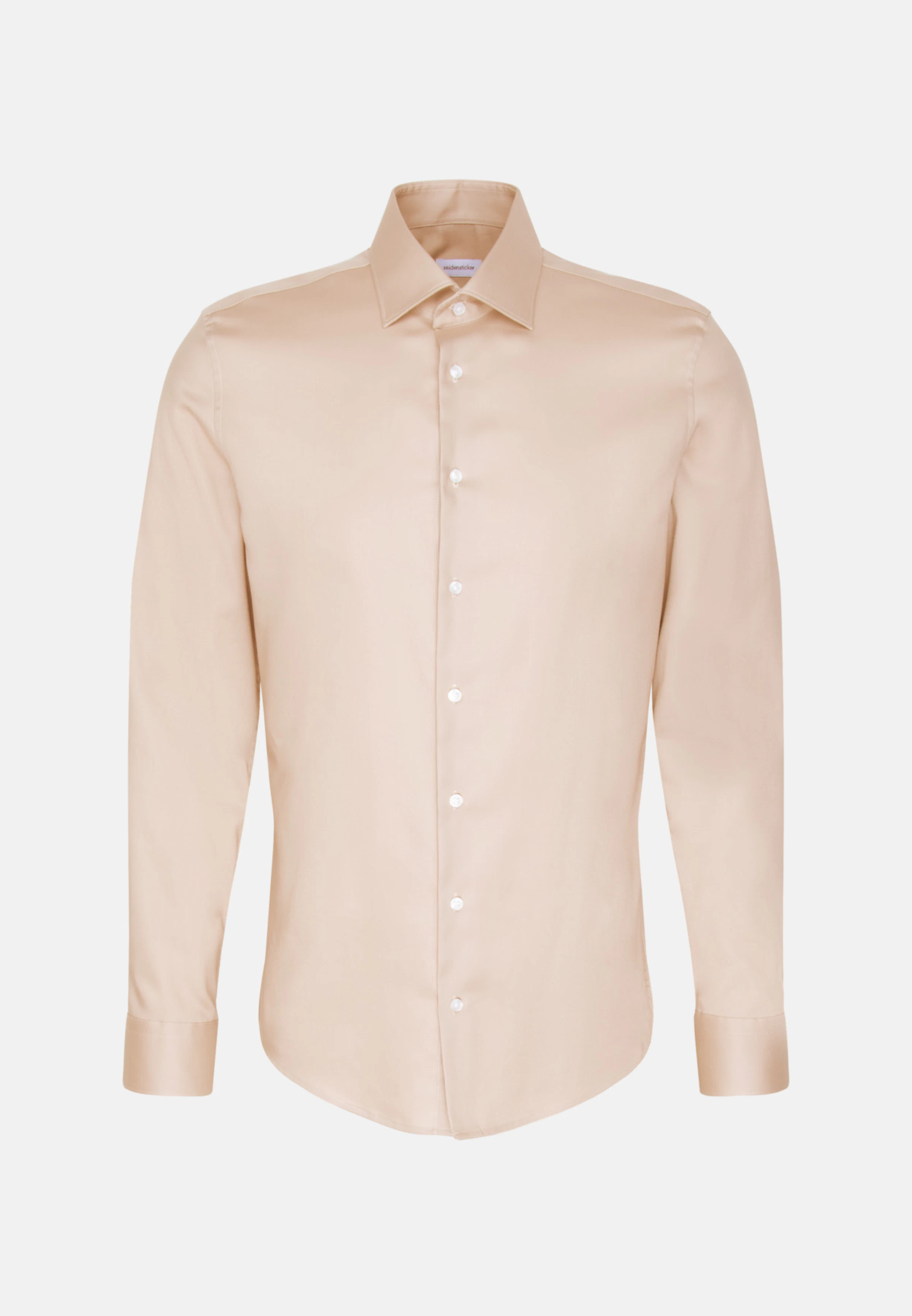 Men Slim Business shirt Uni beige | Seidensticker Men Slim Business shirt Uni beige | Seidensticker