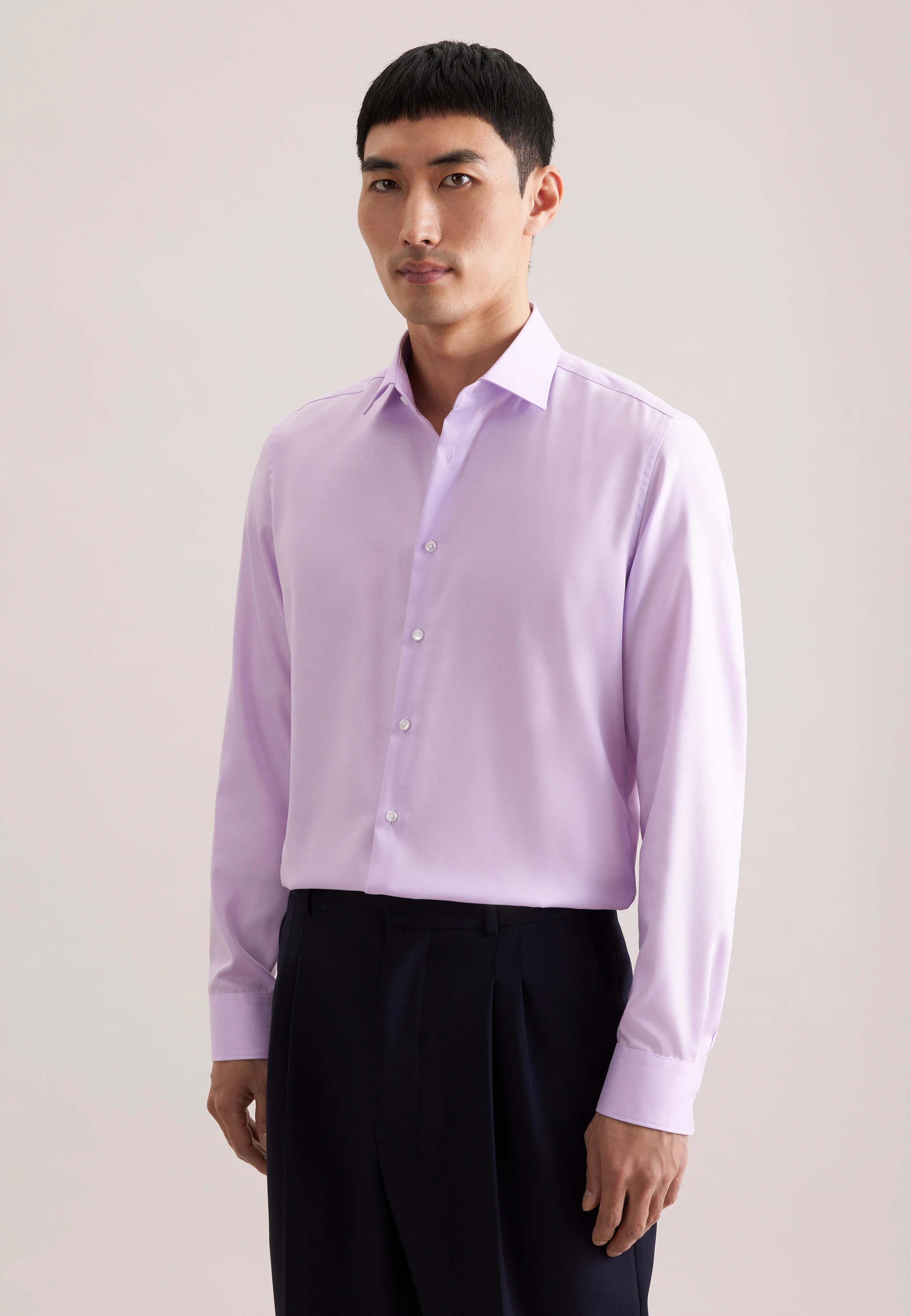 Slim Business Hemd Uni Lila