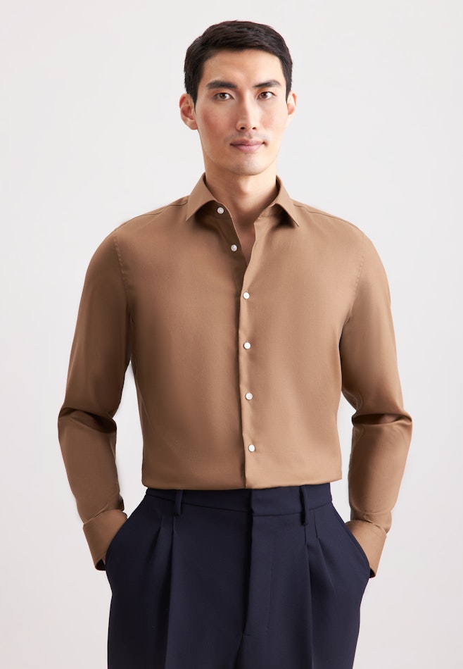 Slim Business Hemd Uni in Braun | Seidensticker Onlineshop