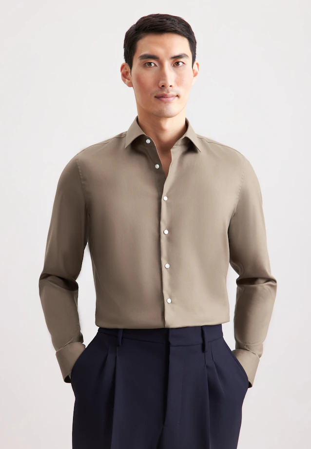 Slim Business Hemd Uni in Beige |  Seidensticker Onlineshop