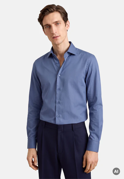 Slim Business shirt Uni in Mittelblau |  Seidensticker Onlineshop