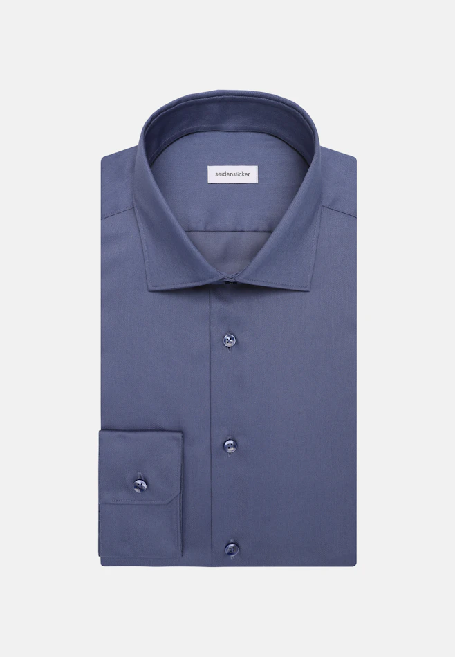 Slim Business shirt Uni in Mittelblau | Seidensticker online shop
