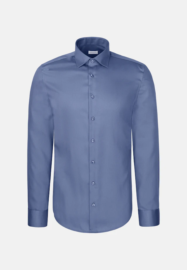 Slim Business shirt Uni in Mittelblau |  Seidensticker Onlineshop