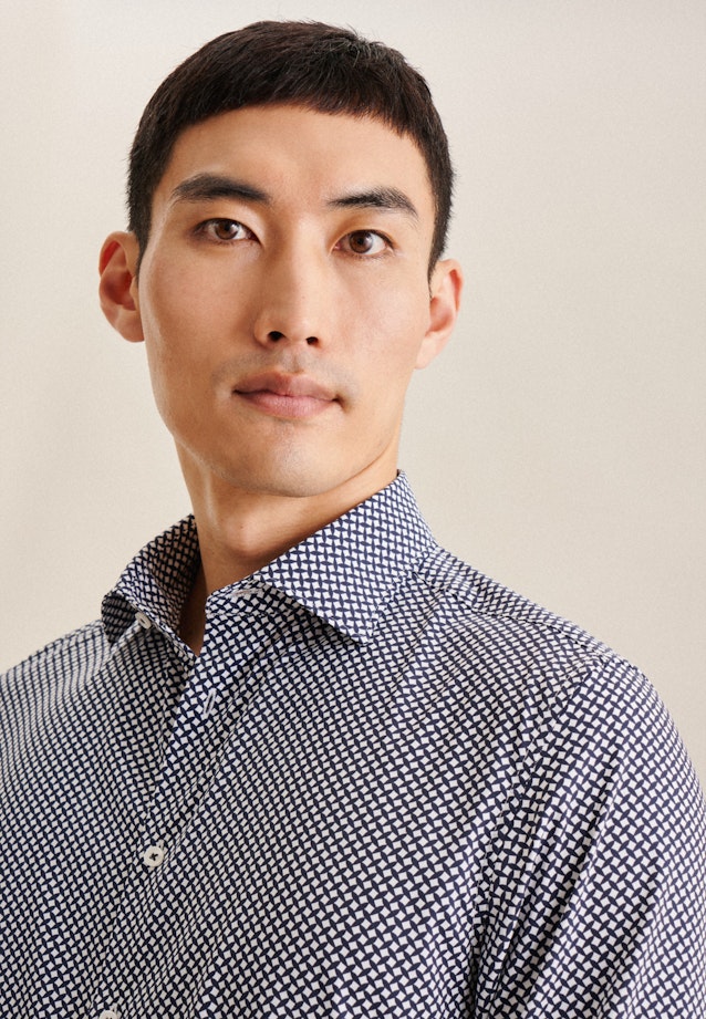 X-Slim Performance shirt Print in Dark Blue |  Seidensticker Onlineshop