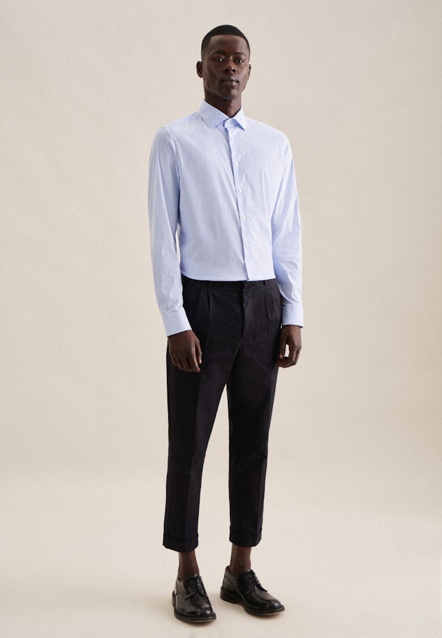 X-Slim Performance shirt Print in Light Blue |  Seidensticker Onlineshop