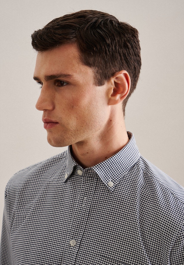 Regular Chemise décontractée carreaux in Bleu Foncé |  Seidensticker Onlineshop