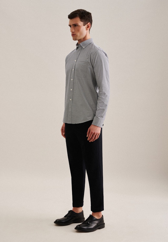 Regular Chemise décontractée carreaux in Bleu Foncé |  Seidensticker Onlineshop