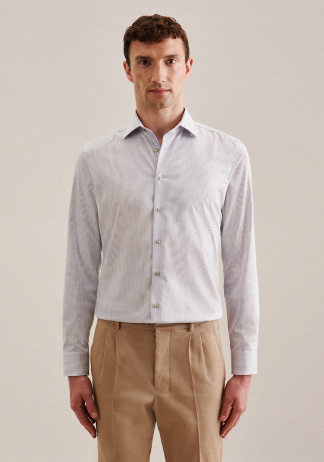 Non-iron Twill Business Shirt in Slim with Kent-Collar in Brown | Seidensticker Onlineshop