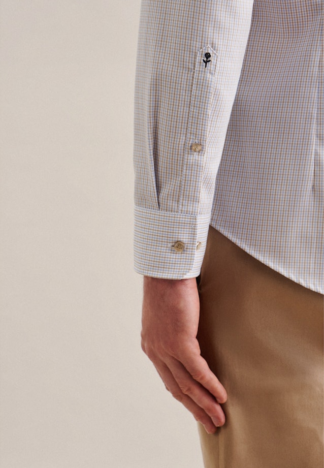 Shaped Chemise d'affaires carreaux in Marron |  Seidensticker Onlineshop