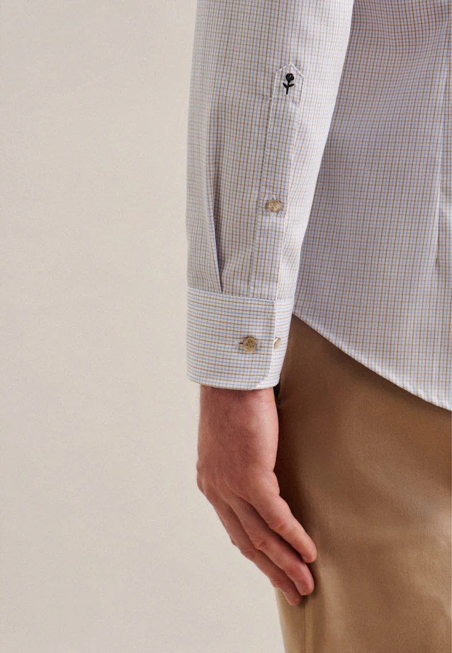 Shaped Chemise d'affaires carreaux in Marron |  Seidensticker Onlineshop