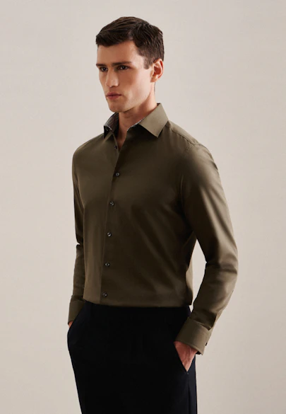 X-Slim Chemise d'affaires Uni in Vert |  Seidensticker Onlineshop