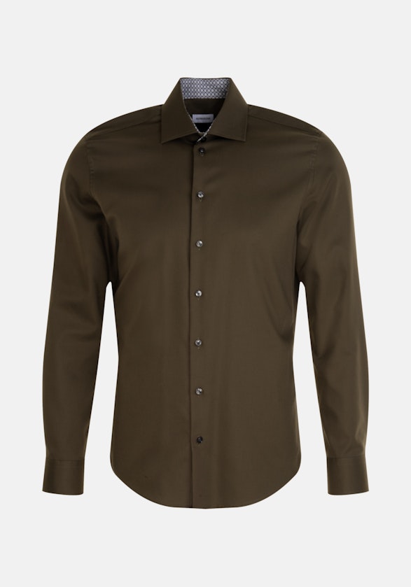 Non-iron Twill Business Shirt in X-Slim with Kent-Collar in Green |  Seidensticker Onlineshop