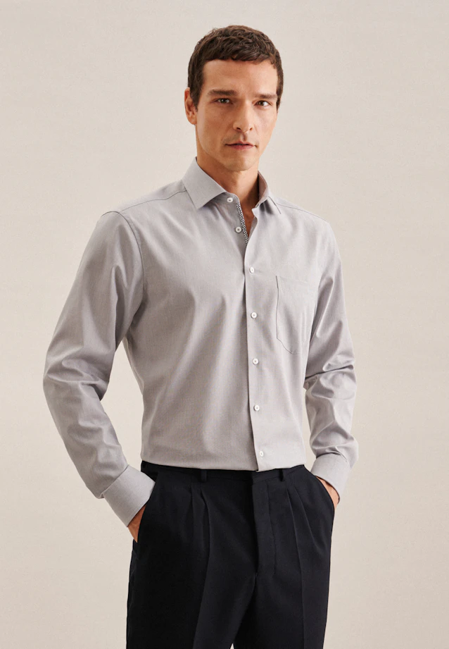 Regular Business Hemd Uni in Grau |  Seidensticker Onlineshop