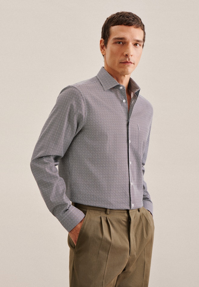 Business Shirt in Regular with Kent-Collar in Green | Seidensticker online shop