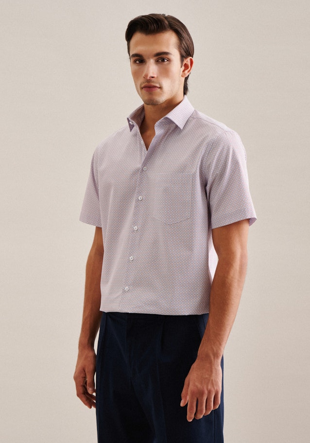 Poplin Short sleeve Business Shirt in Regular with Kent-Collar in Red | Seidensticker Onlineshop