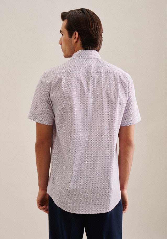 Popeline korte arm Business overhemd in Regular with Kentkraag in Rood | Seidensticker Onlineshop