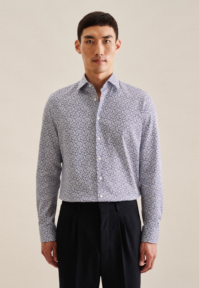 Business Shirt in Slim with Kent-Collar in Dark Blue |  Seidensticker Onlineshop