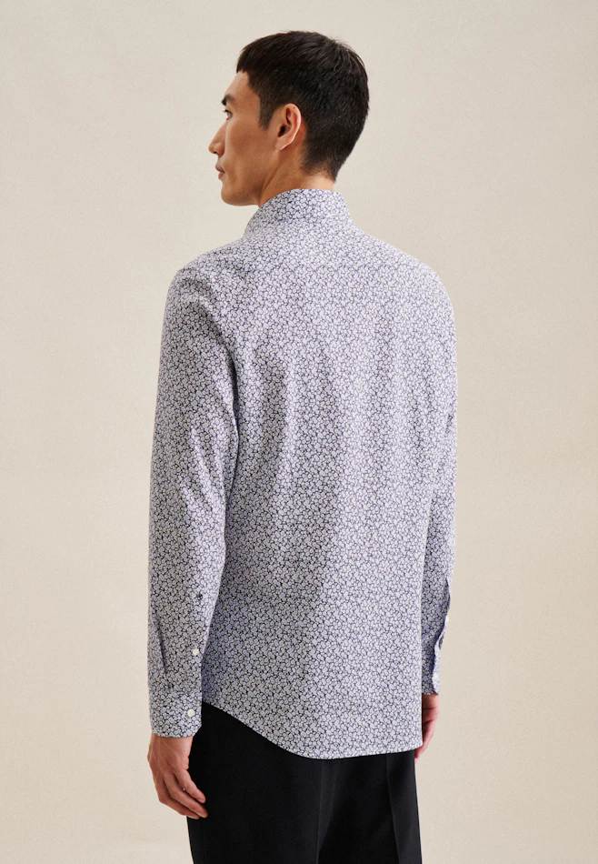 Shaped Business shirt Floral in Dark Blue | Seidensticker online shop