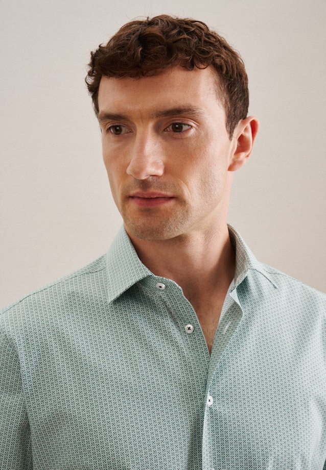 Shaped Business Hemd Druck in Grün |  Seidensticker Onlineshop