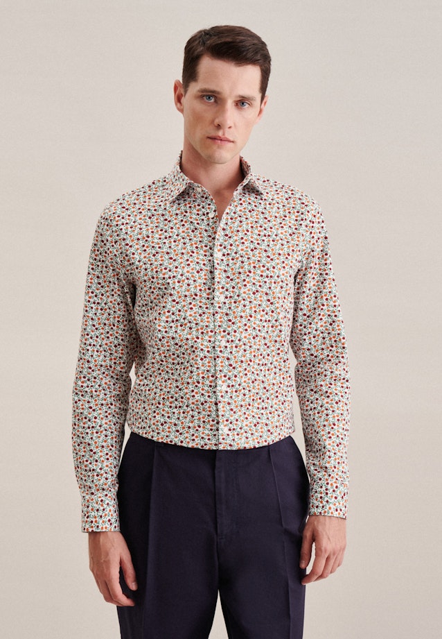 Slim Business Hemd Floral in Orange |  Seidensticker Onlineshop
