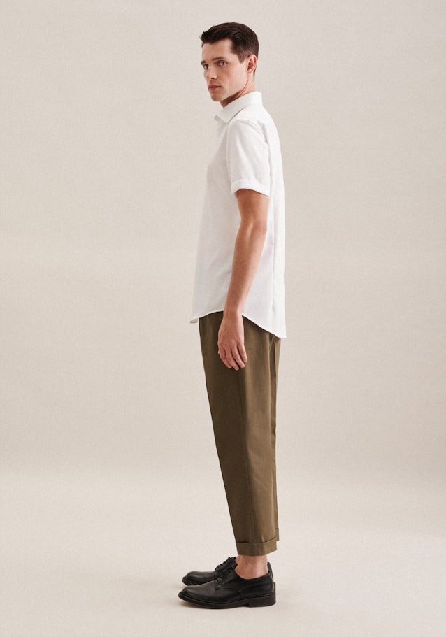 Non-iron Twill Short sleeve Business Shirt in Slim with Kent-Collar in White | Seidensticker Onlineshop