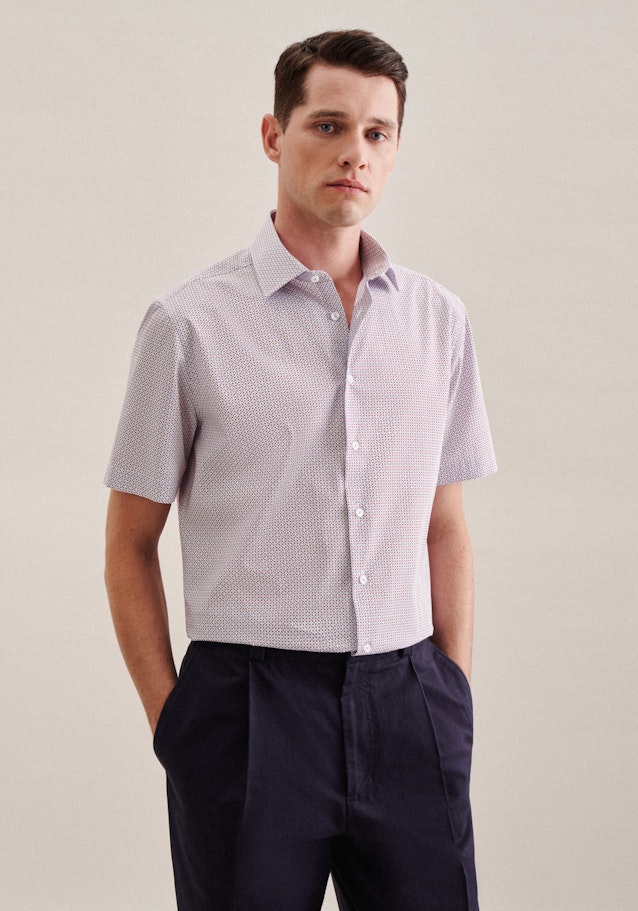 Poplin Short sleeve Business Shirt in Shaped with Kent-Collar in Red | Seidensticker Onlineshop
