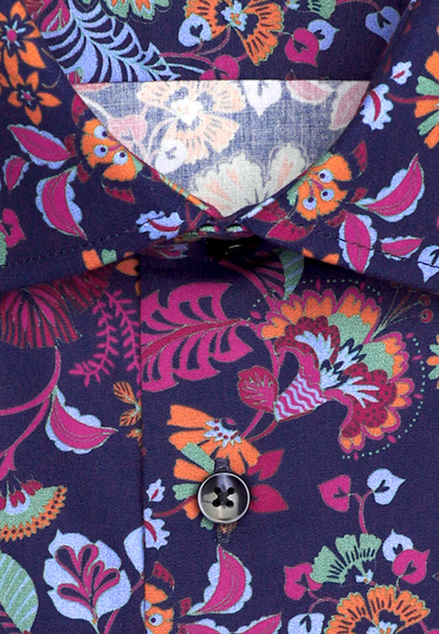 Regular Business Hemd Floral in Mittelblau |  Seidensticker Onlineshop