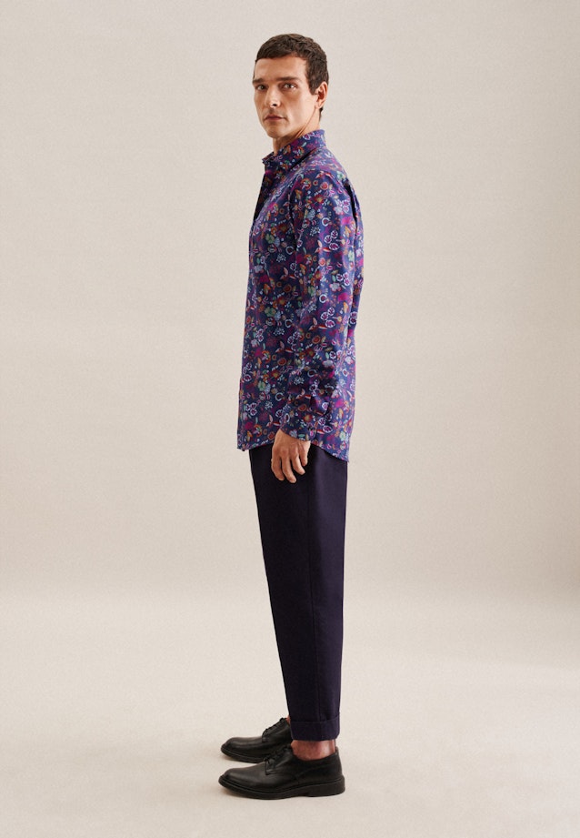 Regular Chemise d'affaires Floral in Bleu Moyen |  Seidensticker Onlineshop