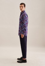 Regular Chemise d'affaires Floral in Bleu Moyen |  Seidensticker Onlineshop