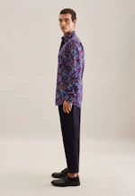 Regular Business Hemd Floral in Mittelblau |  Seidensticker Onlineshop