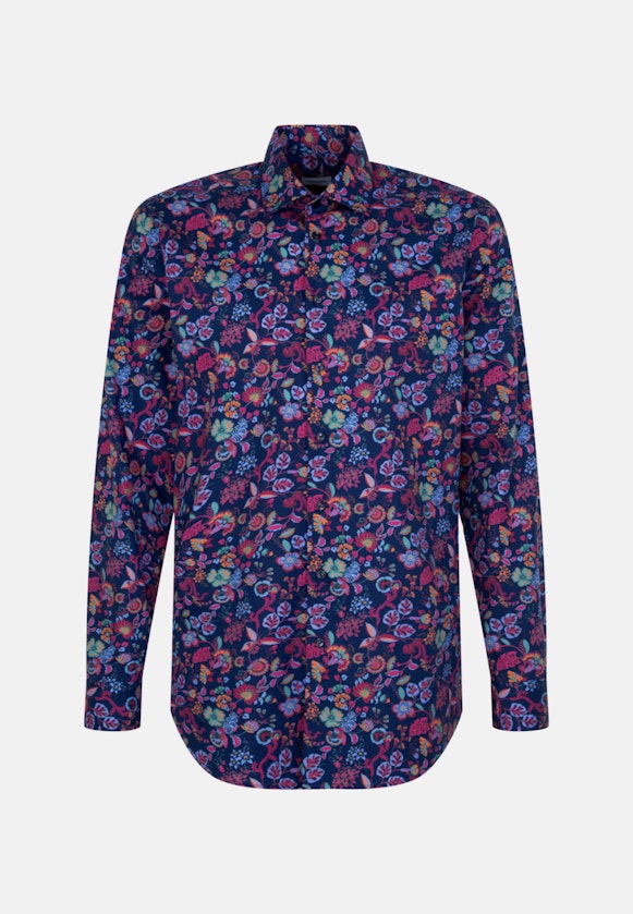 Regular Chemise d'affaires Floral in Bleu Moyen |  Seidensticker Onlineshop
