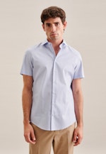 Twill Short sleeve Business Shirt in Slim with Kent-Collar in Light Blue |  Seidensticker Onlineshop