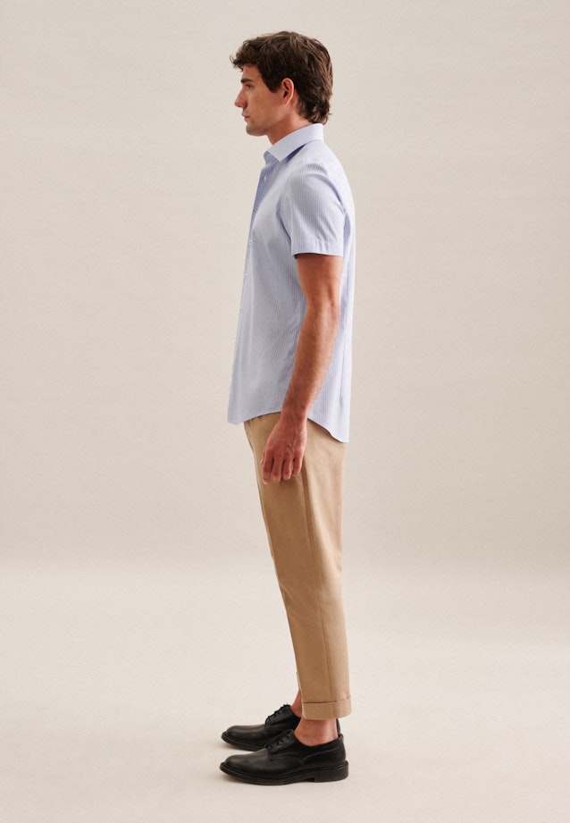 Twill Short sleeve Business Shirt in Slim with Kent-Collar in Light Blue |  Seidensticker Onlineshop