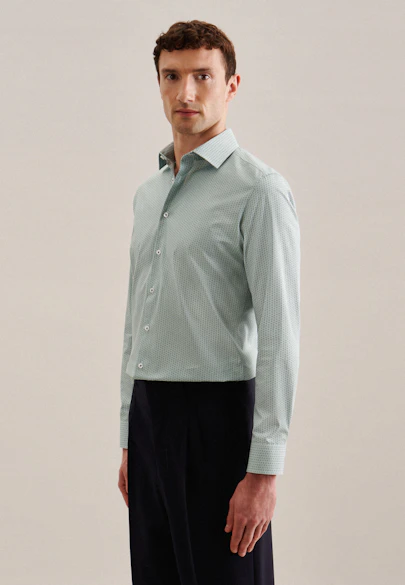 Shaped Business shirt Print in Green |  Seidensticker Onlineshop