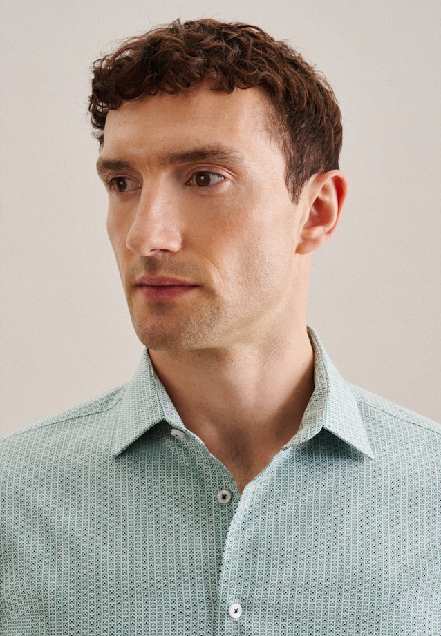 Shaped Business Hemd Druck in Grün |  Seidensticker Onlineshop