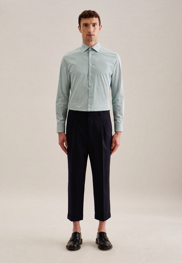 Shaped Business Hemd Druck in Grün |  Seidensticker Onlineshop